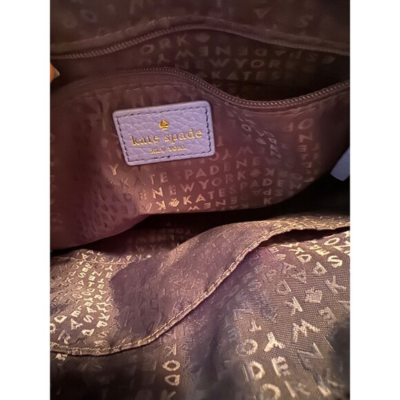 Kate Spade New York Blue Pebbled Leather Zipper Crossbody Purse Bag - Picture 5 of 10